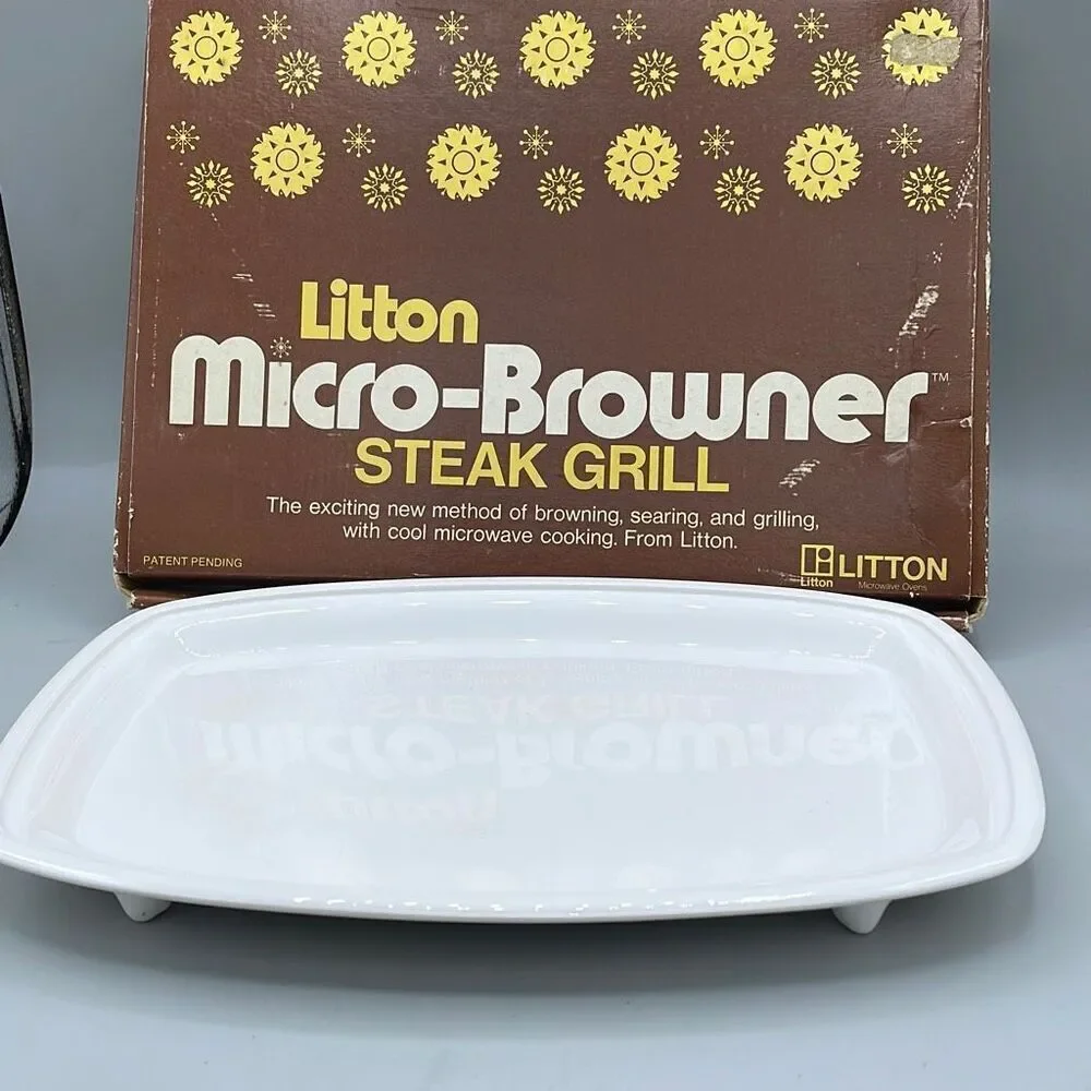 1970’s Litton Micro -Browner Steak grill platter in box.